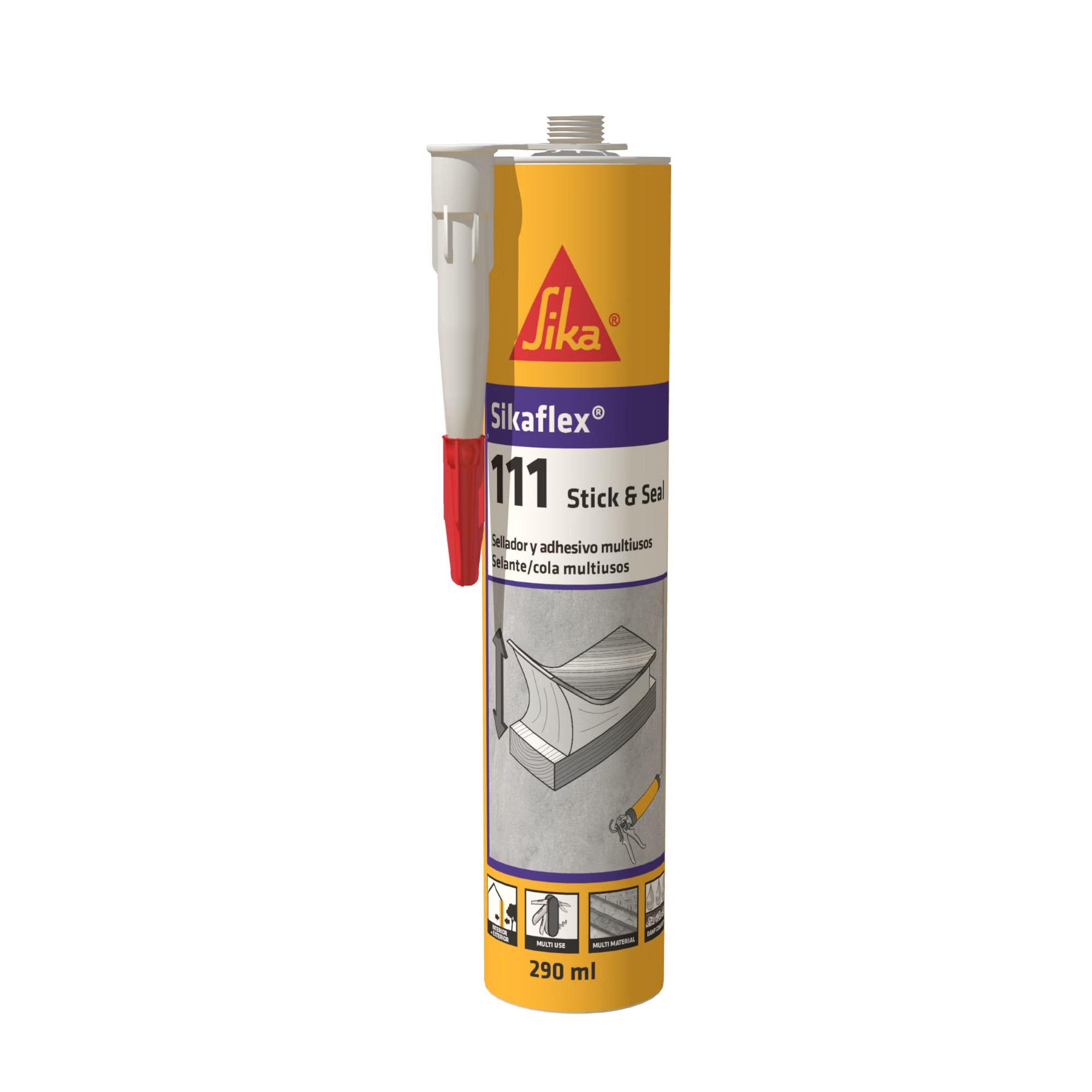 Sika Sikaflex-111 Stick & Seal masilla adhesiva multiusos en cartucho de 290 ml